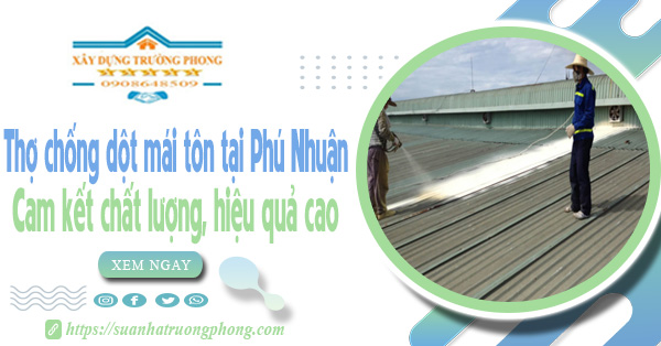 Thợ chống dột mái tôn tại Phú Nhuận - Cam kết chất lượng, hiệu quả cao 