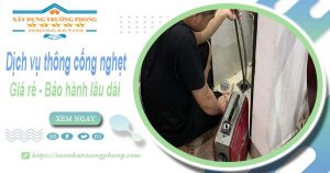 Dịch vụ thông cống nghẹt tại Hậu Giang | Bảo hành 5 năm