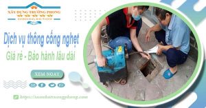 Dịch vụ thông cống nghẹt tại Rạch Giá 100k | Bảo hành 5 năm