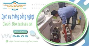 Dịch vụ thông cống nghẹt tại Tp. Tân An | Bảo hành 5 năm